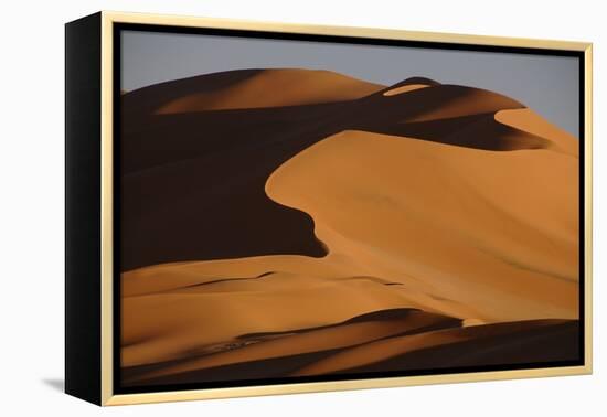 Sand dunes at sunset in the Sahara Desert, Libya, North Africa, Africa-Michal Szafarczyk-Framed Premier Image Canvas