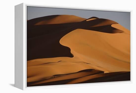 Sand dunes at sunset in the Sahara Desert, Libya, North Africa, Africa-Michal Szafarczyk-Framed Premier Image Canvas