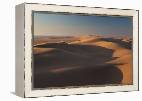 Sand Dunes at Sunset Near Swakopmund in Namibia-Alex Saberi-Framed Premier Image Canvas