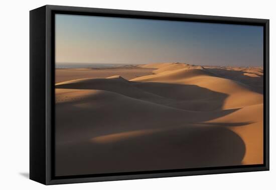 Sand Dunes at Sunset Near Swakopmund in Namibia-Alex Saberi-Framed Premier Image Canvas