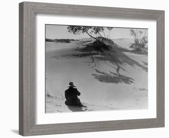 Sand Dunes Bordering Lake Michigan-Wallace Kirkland-Framed Photographic Print