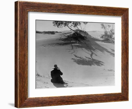Sand Dunes Bordering Lake Michigan-Wallace Kirkland-Framed Photographic Print