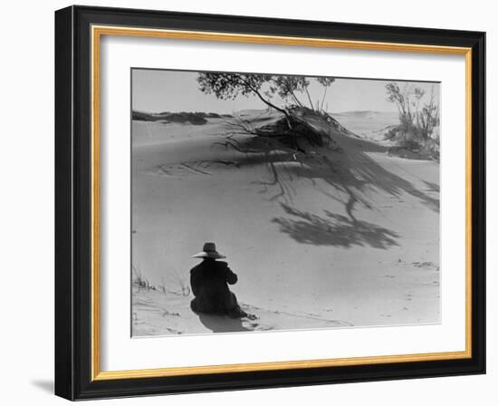 Sand Dunes Bordering Lake Michigan-Wallace Kirkland-Framed Photographic Print