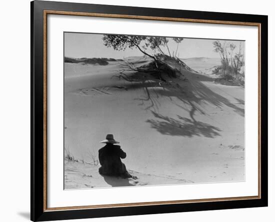 Sand Dunes Bordering Lake Michigan-Wallace Kirkland-Framed Photographic Print