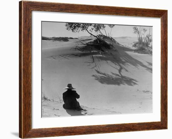 Sand Dunes Bordering Lake Michigan-Wallace Kirkland-Framed Photographic Print