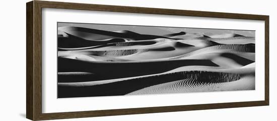 Sand dunes in a desert, Mesquite Flat Dunes, Death Valley National Park, California, USA-Panoramic Images-Framed Photographic Print