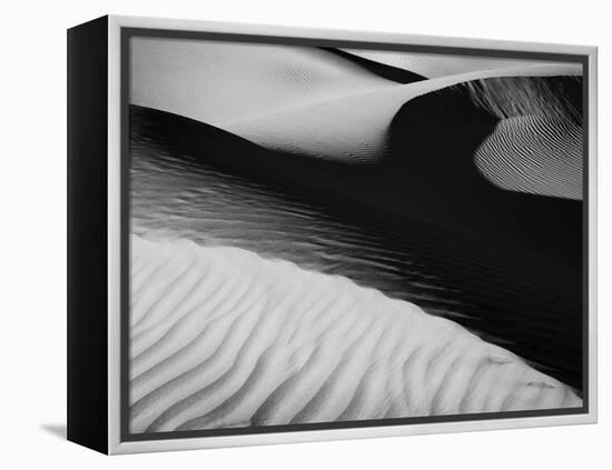 Sand dunes in a desert, Mesquite Flat Dunes, Death Valley National Park, California, USA-Panoramic Images-Framed Premier Image Canvas