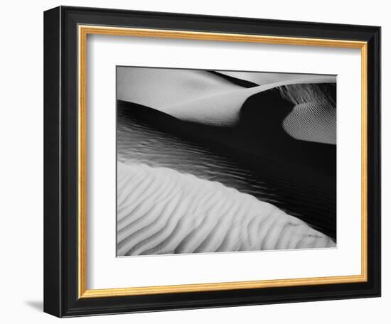 Sand dunes in a desert, Mesquite Flat Dunes, Death Valley National Park, California, USA-Panoramic Images-Framed Photographic Print