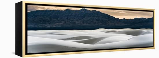 Sand Dunes in White Sands, Albuquerque New Mexico at sunset with mountains in the background-David Chang-Framed Premier Image Canvas