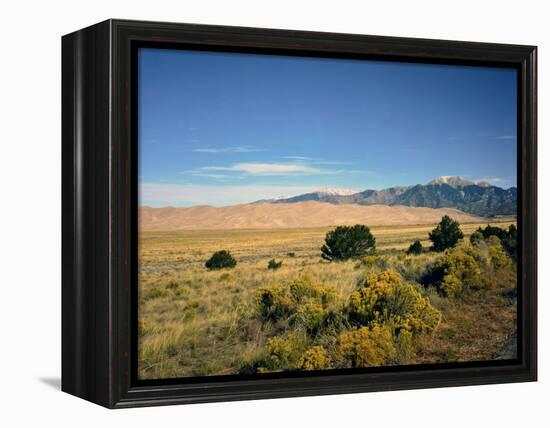 Sand Dunes of Great Sand Dunes National Park and Preserve in the Sangre De Cristo Mountains, CO-Bernard Friel-Framed Premier Image Canvas