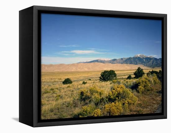 Sand Dunes of Great Sand Dunes National Park and Preserve in the Sangre De Cristo Mountains, CO-Bernard Friel-Framed Premier Image Canvas