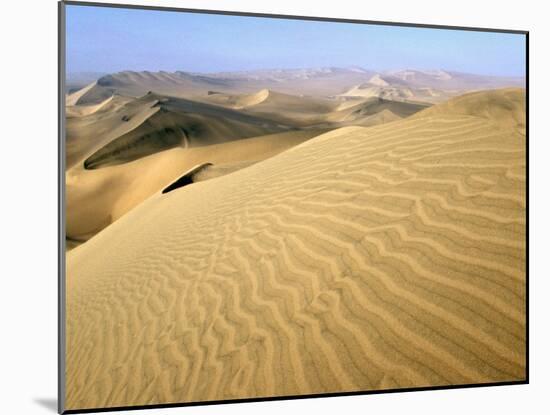 Sand Dunes Stretch into the Distance, in the Coastal Desert Bordering Ica, in Southern Peru-Andrew Watson-Mounted Photographic Print