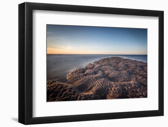 Sand Formations at Budle Bay, with Holy Island Castle in the Distance, Northumberland-Bill Ward-Framed Photographic Print