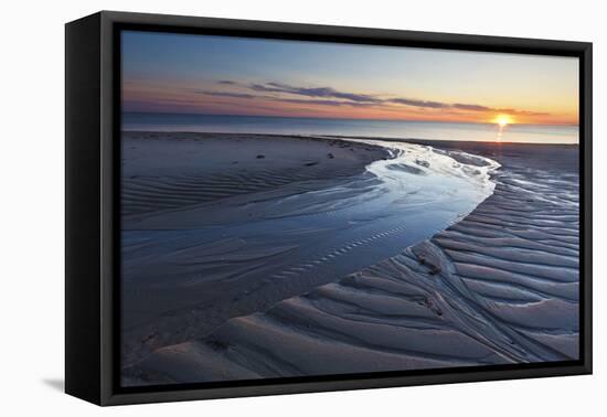 Sand Patterns at Sunset, Bound Brook Island, Wellfleet, Massachusetts-Jerry & Marcy Monkman-Framed Premier Image Canvas