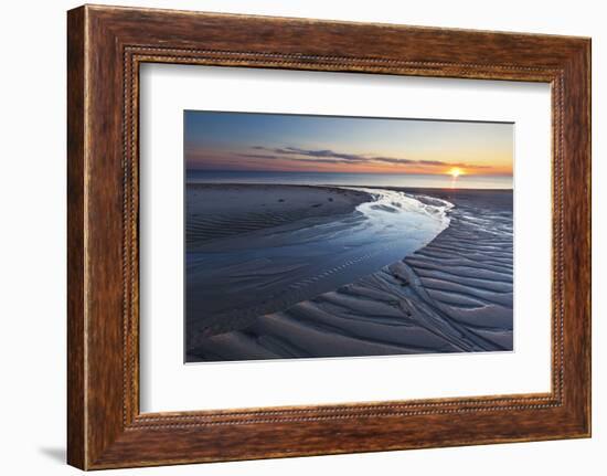 Sand Patterns at Sunset, Bound Brook Island, Wellfleet, Massachusetts-Jerry & Marcy Monkman-Framed Photographic Print