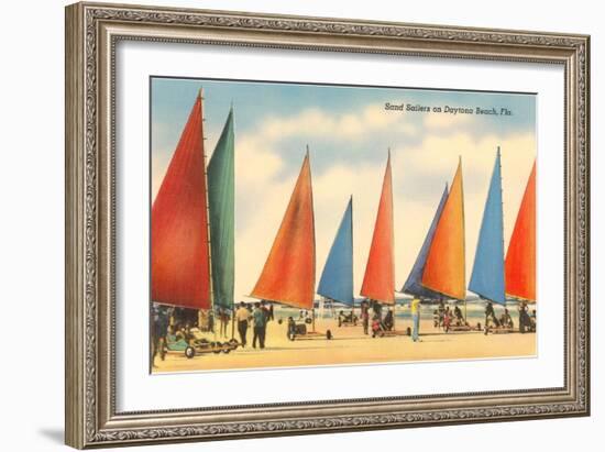 Sand Sailers, Daytona Beach, Florida-null-Framed Art Print