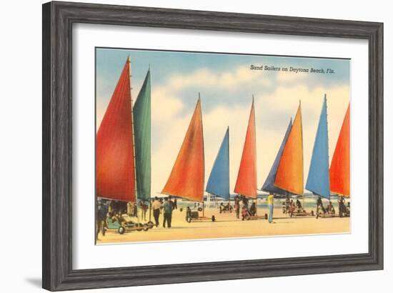 Sand Sailers, Daytona Beach, Florida-null-Framed Art Print