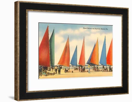 Sand Sailers, Daytona Beach, Florida-null-Framed Art Print