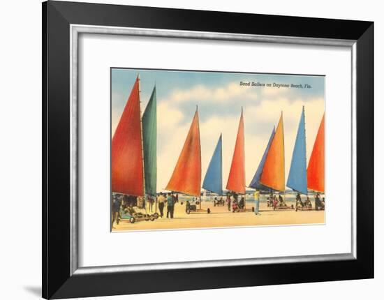 Sand Sailers, Daytona Beach, Florida-null-Framed Art Print