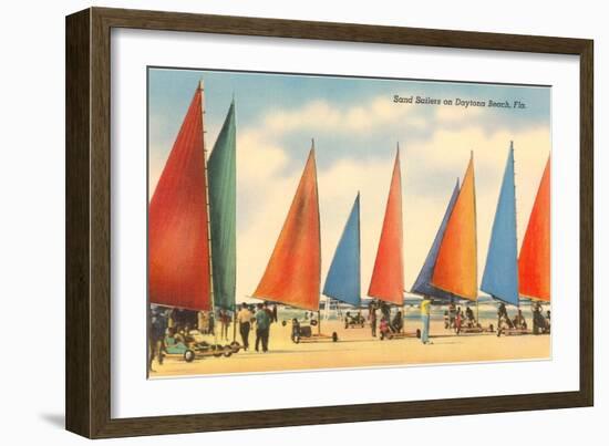 Sand Sailers, Daytona Beach, Florida-null-Framed Art Print