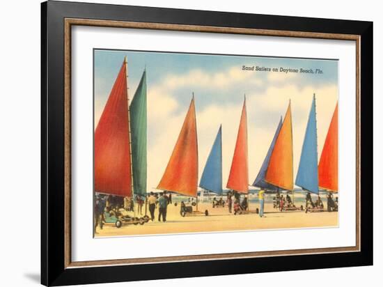 Sand Sailers, Daytona Beach, Florida-null-Framed Art Print