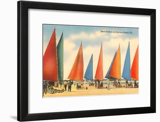 Sand Sailers, Daytona Beach, Florida-null-Framed Art Print