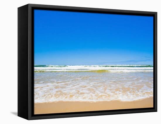 Sand Sea and Sky of Seventy Five Mile Beach, Fraser Island, UNESCO World Heritage Site, Australia-Matthew Williams-Ellis-Framed Premier Image Canvas