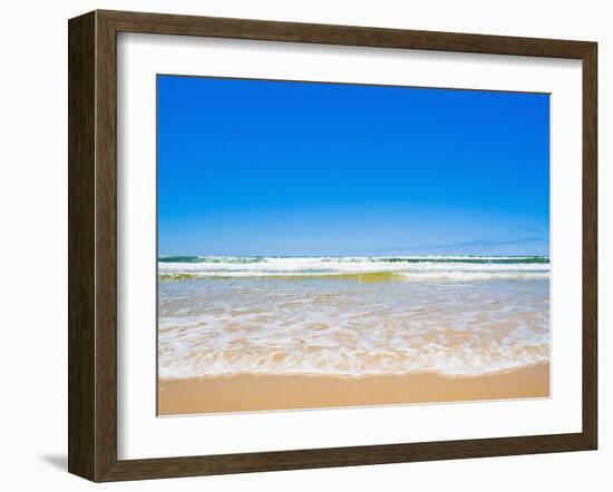 Sand Sea and Sky of Seventy Five Mile Beach, Fraser Island, UNESCO World Heritage Site, Australia-Matthew Williams-Ellis-Framed Photographic Print