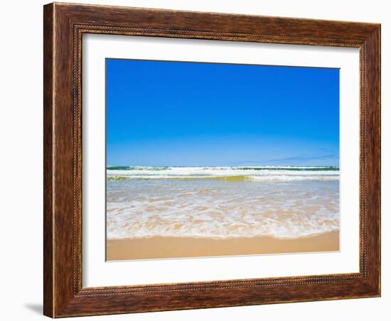 Sand Sea and Sky of Seventy Five Mile Beach, Fraser Island, UNESCO World Heritage Site, Australia-Matthew Williams-Ellis-Framed Photographic Print