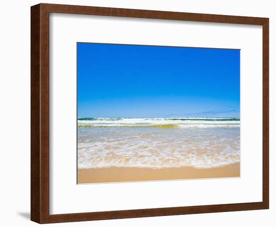 Sand Sea and Sky of Seventy Five Mile Beach, Fraser Island, UNESCO World Heritage Site, Australia-Matthew Williams-Ellis-Framed Photographic Print