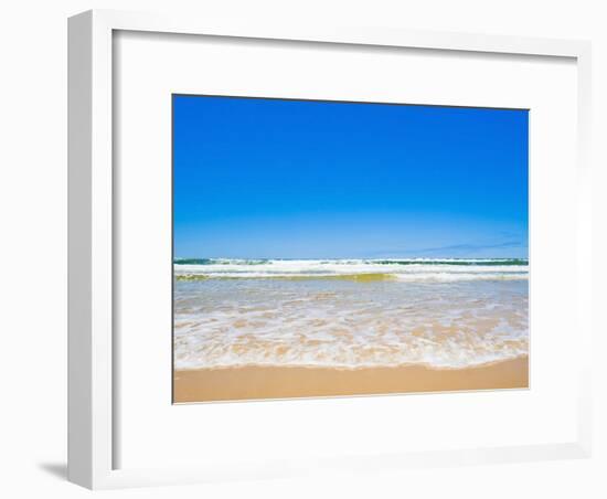 Sand Sea and Sky of Seventy Five Mile Beach, Fraser Island, UNESCO World Heritage Site, Australia-Matthew Williams-Ellis-Framed Photographic Print