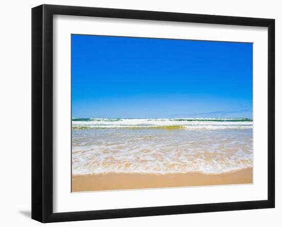 Sand Sea and Sky of Seventy Five Mile Beach, Fraser Island, UNESCO World Heritage Site, Australia-Matthew Williams-Ellis-Framed Photographic Print