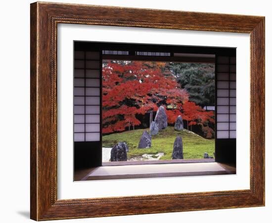 Sand Stone Garden, Komyo-In, Kyoto, Japan-Rex Butcher-Framed Photographic Print