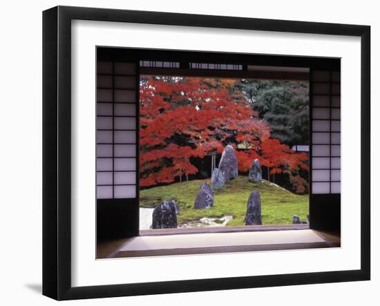 Sand Stone Garden, Komyo-In, Kyoto, Japan-Rex Butcher-Framed Photographic Print