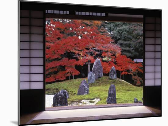 Sand Stone Garden, Komyo-In, Kyoto, Japan-Rex Butcher-Mounted Photographic Print