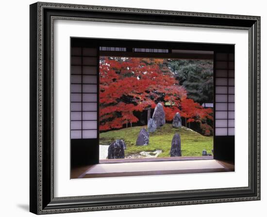 Sand Stone Garden, Komyo-In, Kyoto, Japan-Rex Butcher-Framed Photographic Print