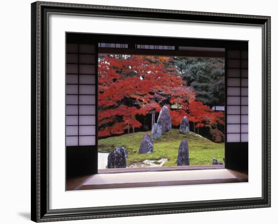 Sand Stone Garden, Komyo-In, Kyoto, Japan-Rex Butcher-Framed Photographic Print