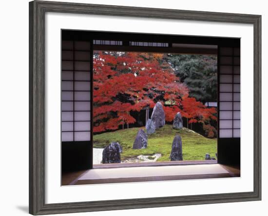 Sand Stone Garden, Komyo-In, Kyoto, Japan-Rex Butcher-Framed Photographic Print