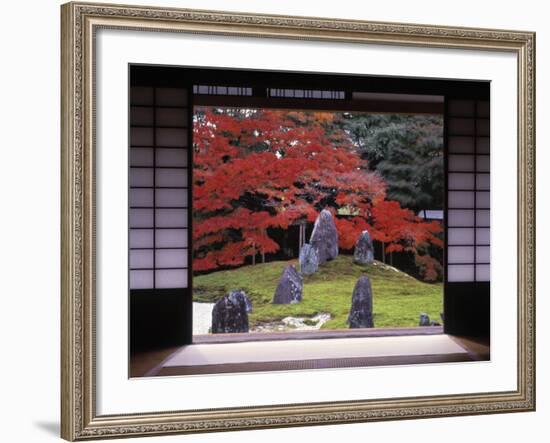 Sand Stone Garden, Komyo-In, Kyoto, Japan-Rex Butcher-Framed Photographic Print