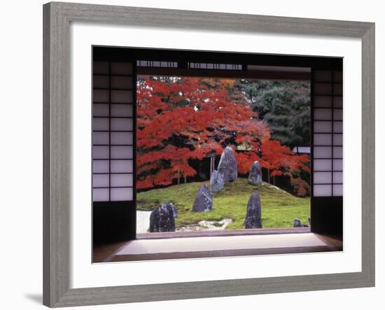 Sand Stone Garden, Komyo-In, Kyoto, Japan-Rex Butcher-Framed Photographic Print