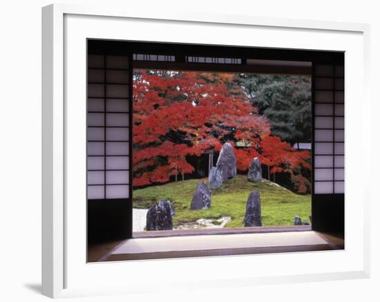 Sand Stone Garden, Komyo-In, Kyoto, Japan-Rex Butcher-Framed Photographic Print