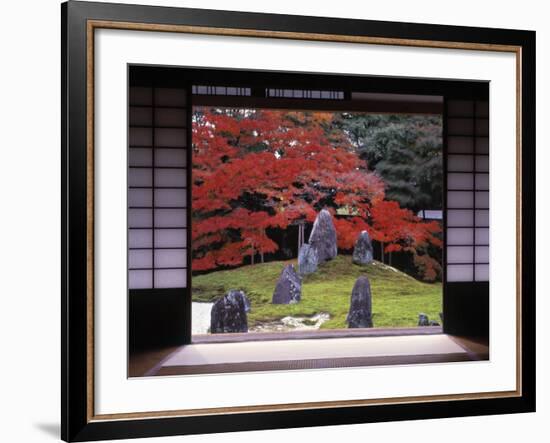 Sand Stone Garden, Komyo-In, Kyoto, Japan-Rex Butcher-Framed Photographic Print