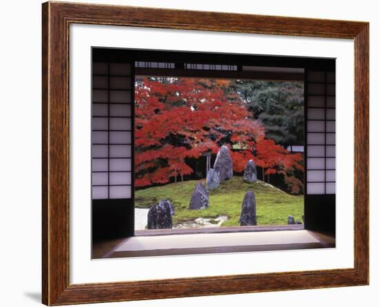 Sand Stone Garden, Komyo-In, Kyoto, Japan-Rex Butcher-Framed Photographic Print