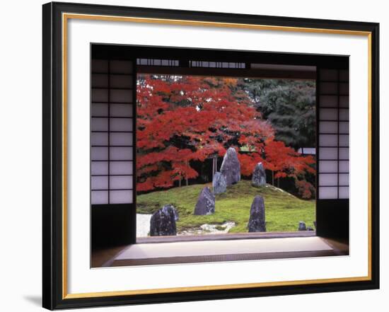 Sand Stone Garden, Komyo-In, Kyoto, Japan-Rex Butcher-Framed Photographic Print