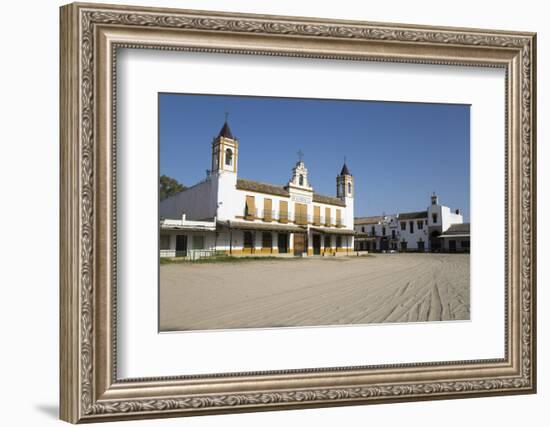 Sand streets and brotherhood houses, El Rocio, Huelva Province, Andalucia, Spain, Europe-Stuart Black-Framed Photographic Print