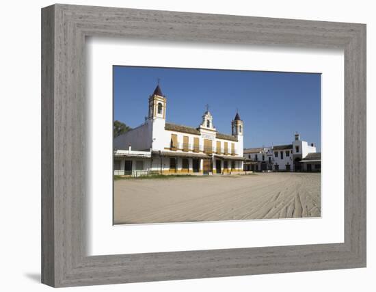 Sand streets and brotherhood houses, El Rocio, Huelva Province, Andalucia, Spain, Europe-Stuart Black-Framed Photographic Print