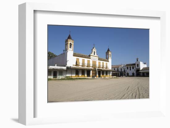 Sand streets and brotherhood houses, El Rocio, Huelva Province, Andalucia, Spain, Europe-Stuart Black-Framed Photographic Print