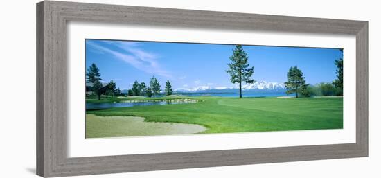 Sand Trap in a Golf Course, Edgewood Tahoe Golf Course, Stateline, Douglas County, Nevada-null-Framed Photographic Print