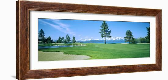 Sand Trap in a Golf Course, Edgewood Tahoe Golf Course, Stateline, Douglas County, Nevada-null-Framed Photographic Print