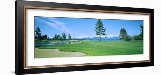 Sand Trap in a Golf Course, Edgewood Tahoe Golf Course, Stateline, Douglas County, Nevada-null-Framed Photographic Print